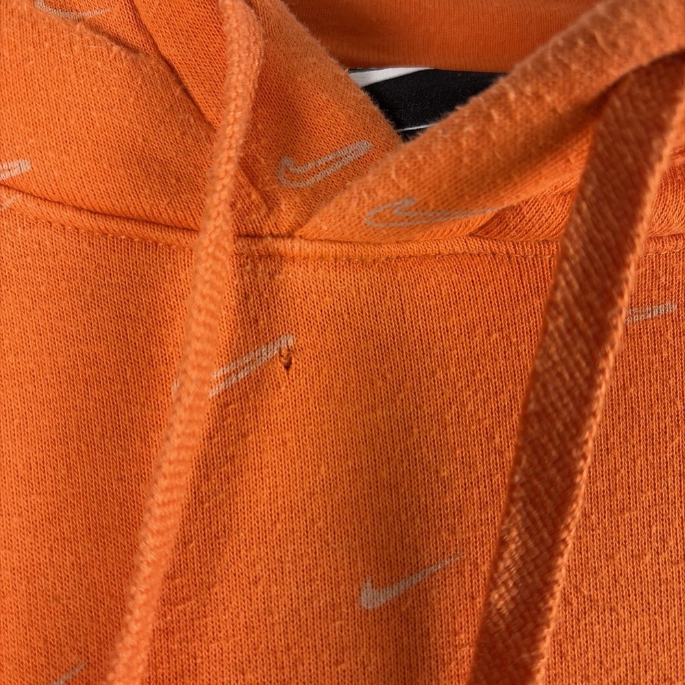 Nike Hoodie Sweatshirt Mens XL Orange Nike Swoosh All Over Print DC2767-837 - Picture 4 of 9